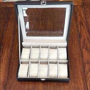 Black Watch Display Case with Glass Top